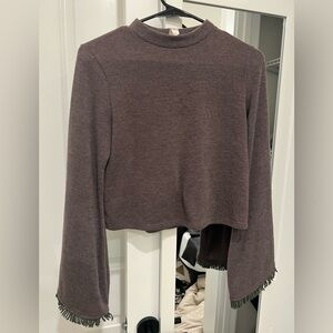 Light Brown Bell Sleeve Knit Top